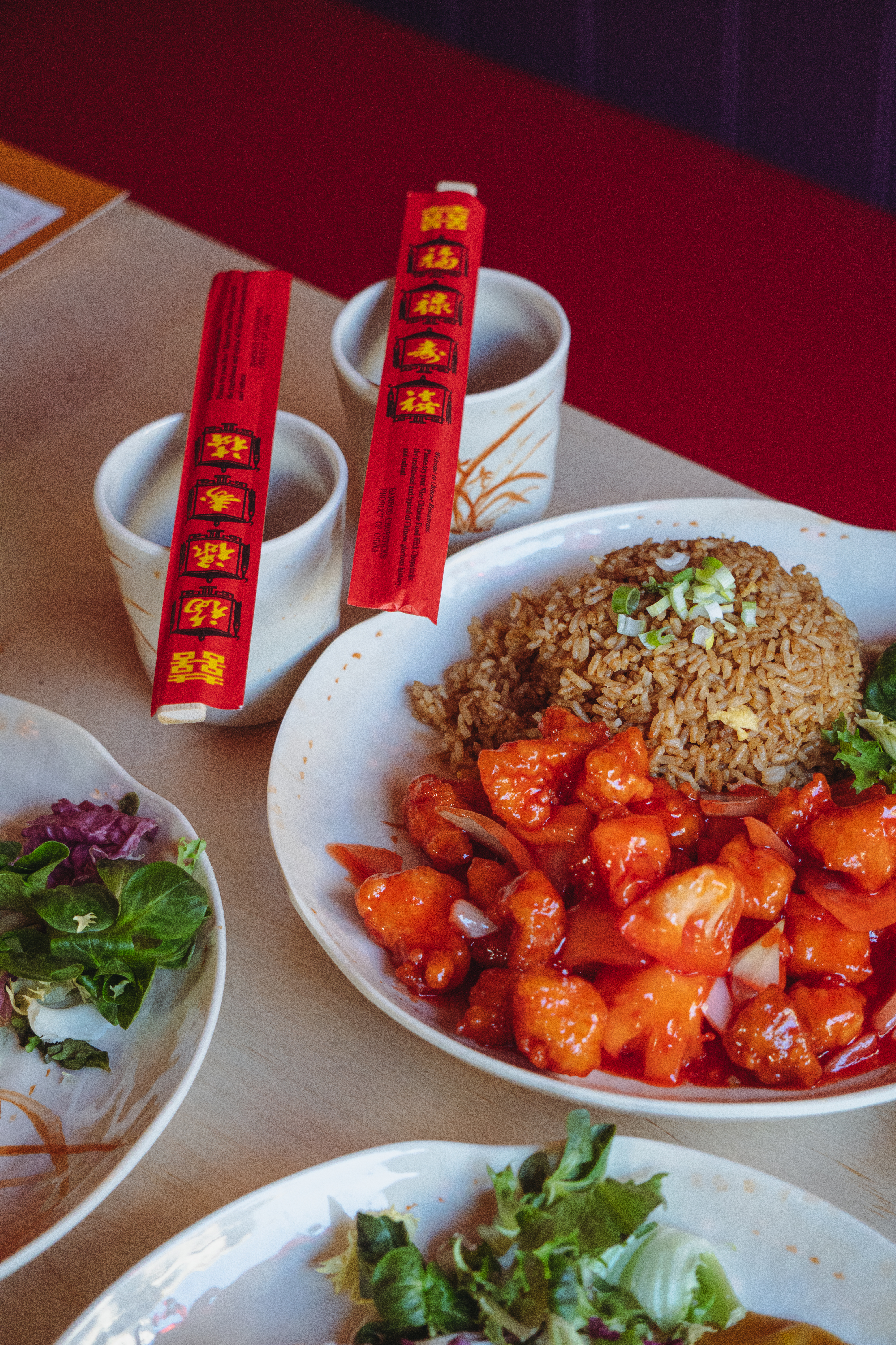 Chinese takeout at Sweet & Sour restaurant.