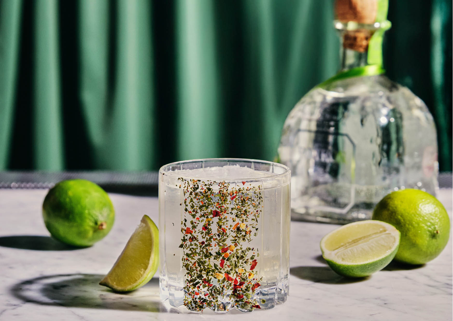 Craft cocktails at a restaurant bar.