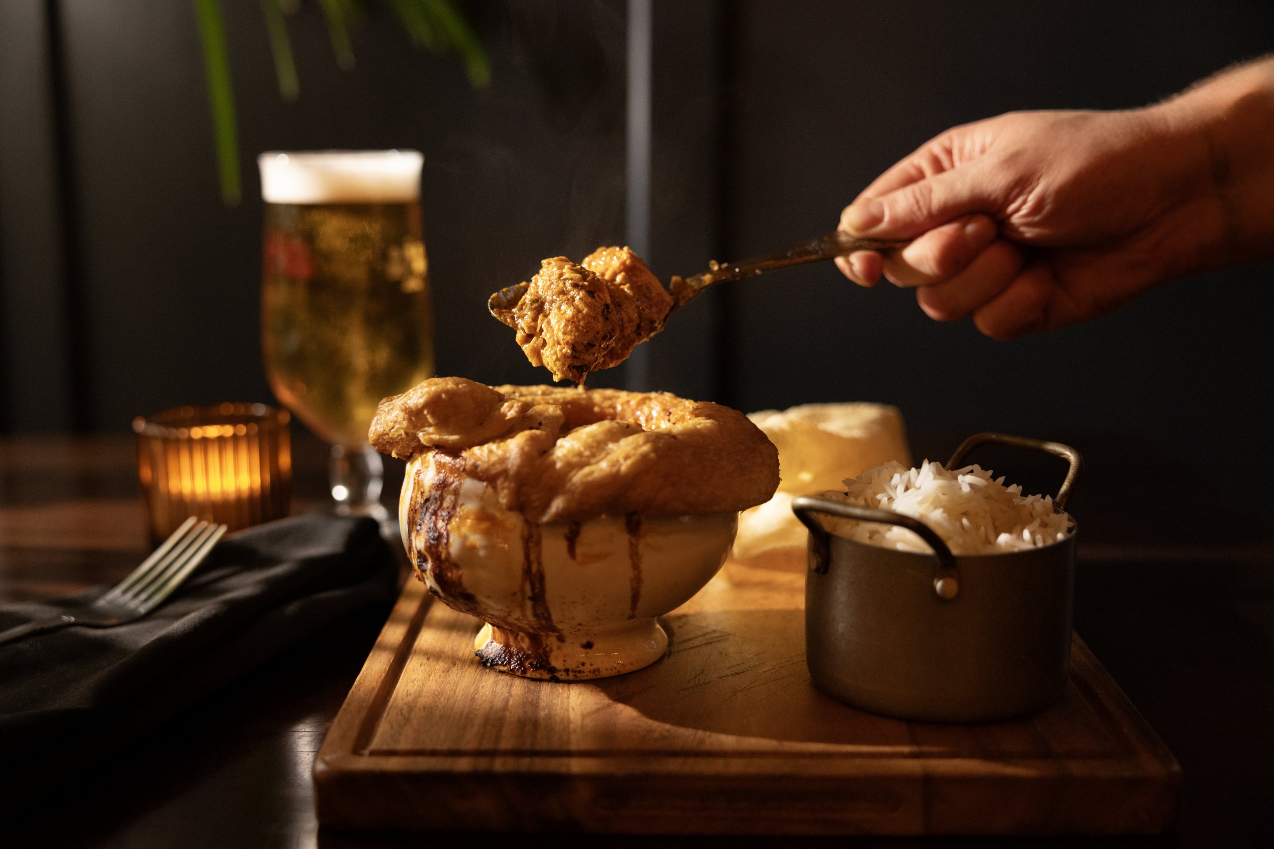 Savory pie and delightful appetizers.