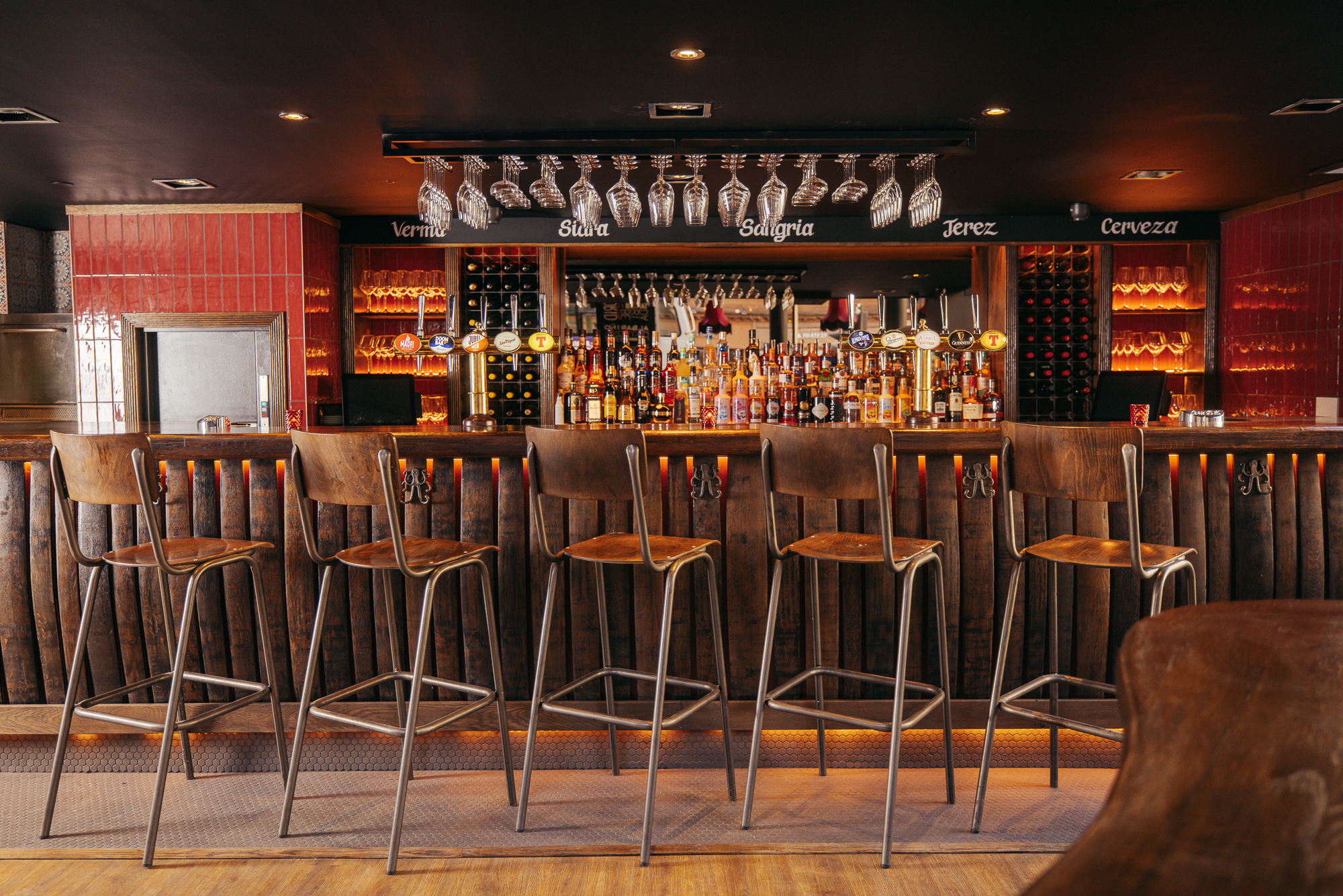Spanish-themed restaurant Rioja with a lively atmosphere.