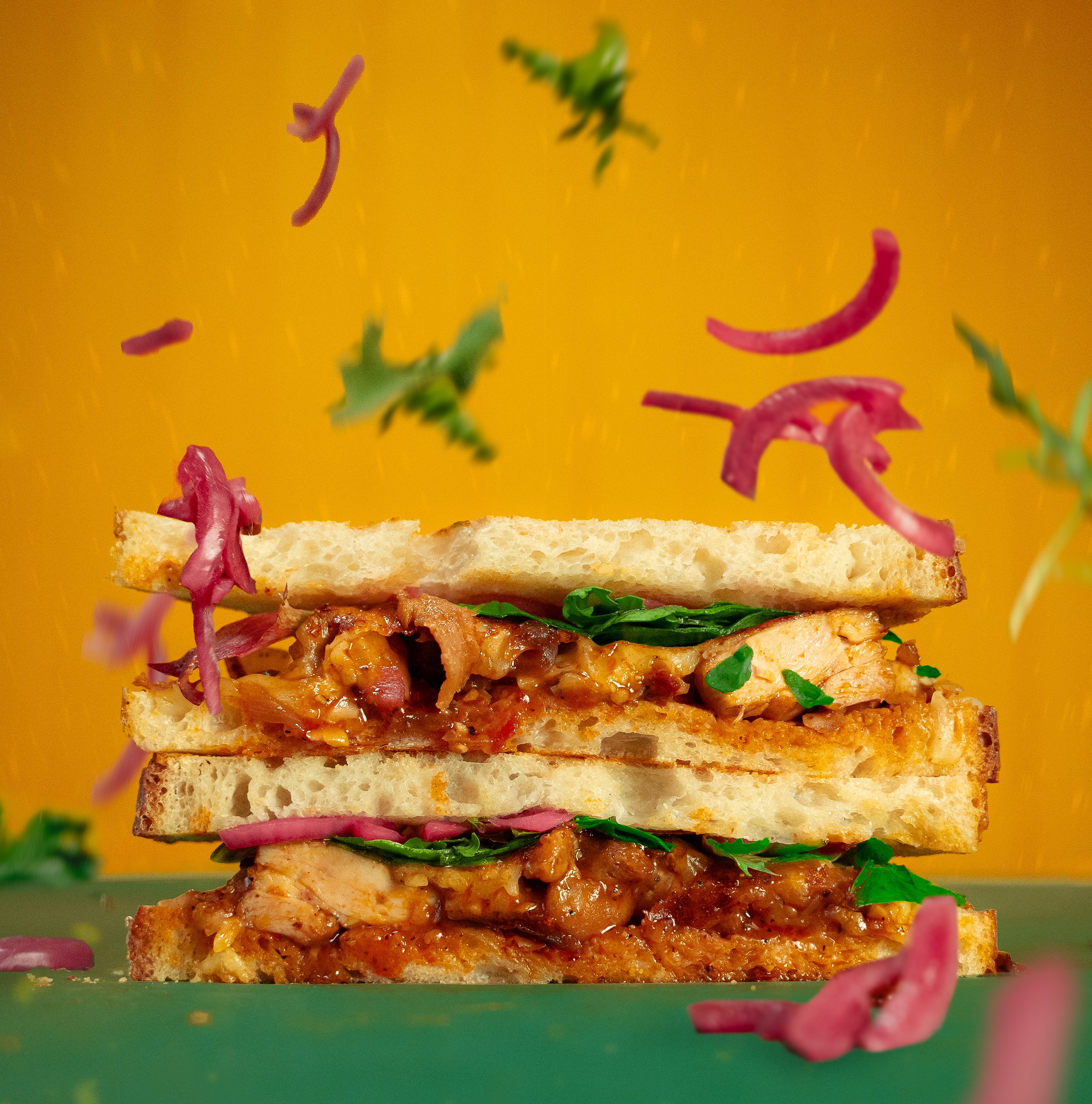 Colorful Sri Lankan fusion sandwich from Kofi Kade.