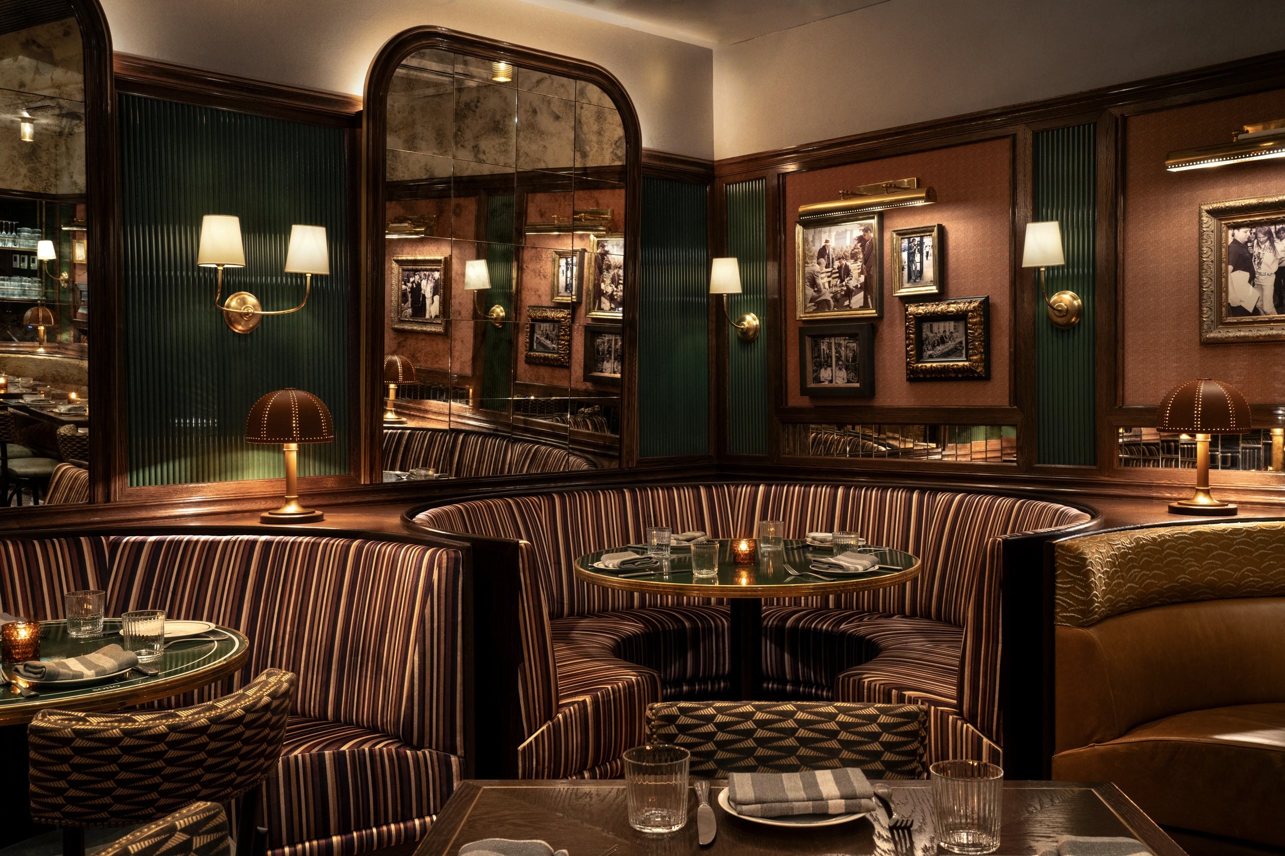 The Corner Store restaurant's main dining banquette.
